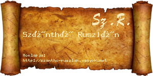 Szánthó Ruszlán névjegykártya